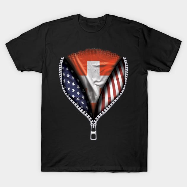 Swiss Flag  Switzerland Flag American Flag Zip Down - Gift for Swiss From Switzerland T-Shirt by Country Flags